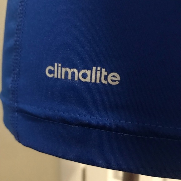 Adidas Climalite Techfit Athletic Gym Shirt Blue - Picture 4 of 5